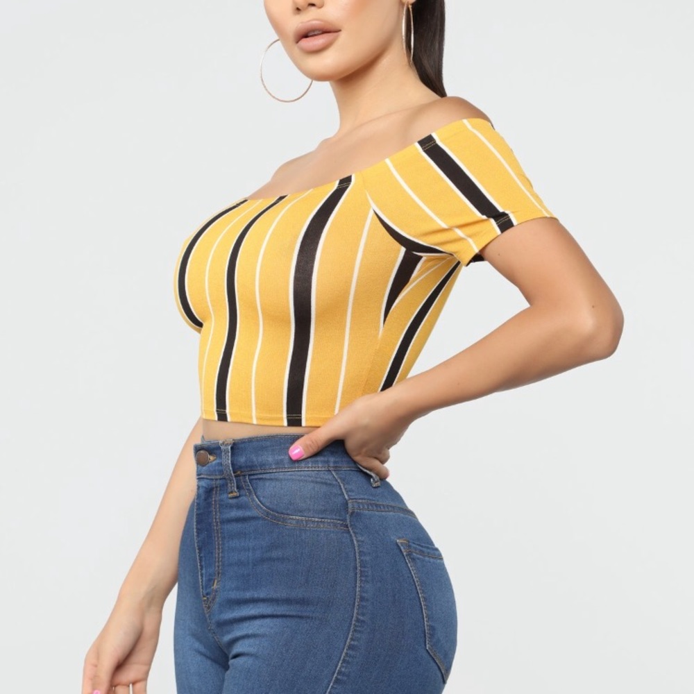 Striped down crop top